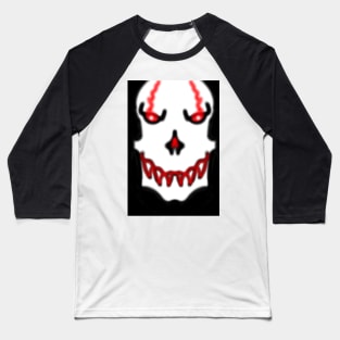 Red Blur Skull Graphic T Baseball T-Shirt